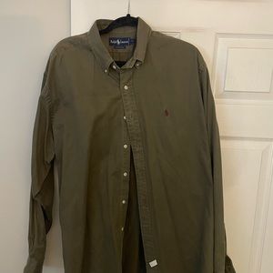Excellent  condition Ralph Lauren olive green xl button down long sleeve
